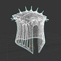 Unique Medieval Hat With Spikes Detailed Face Carving And Striped Design
