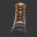 Stylish Waterproof Blue And Beige Boots With Brown Sole And Laces