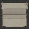 Beige Canvas Camping Tent with Awning and Wooden Bench Metal Frame for Outdoor Use