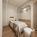 Relaxing Beauty Hair Salon Interior With Comfortable Treatment Chairs And Wooden Flooring