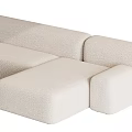 Modern Ivory Plush Sectional Sofa With Modular Structure And Comfortable Design 3d model