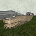 Modern Reception Desk Front Desk 3d model