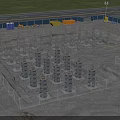 Reinforced Concrete Building Column Components With Installation Of Formwork On Prepared Foundation Of Construction Site