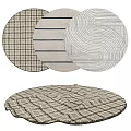 Round Rugs with Various Patterns in Neutral Tones for Home Decor Collection 3d model