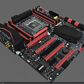 Computer Motherboard Asus Motherboard Chip Slot Memory Slot Graphics Card Slot Chip Graphics Circuit Board Capacitance Motherboard Capacitance CPU 3d model