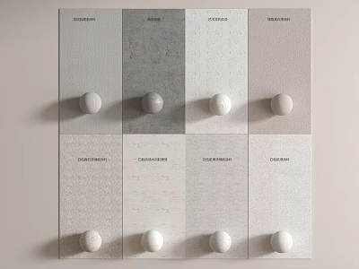 Various Gray Color Swatches Collection With Round Samples And Labels 3d model