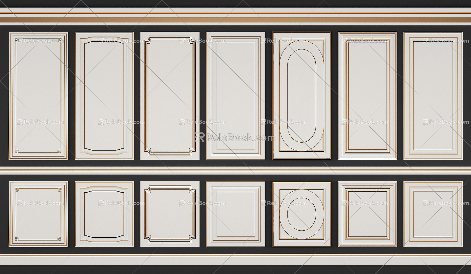 European style clapboard clapboard combination 3d model