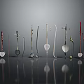 Traditional String Instruments Various Shapes Designs Arranged Black Background With Reflections
