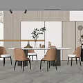 Modern Dining Table and Chair Combination Dining Table and Chair 3d model