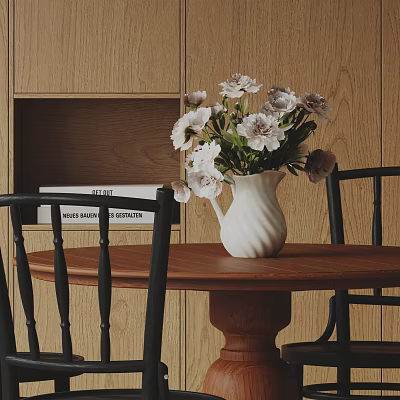 vase plant flowers book ornaments 3d model