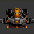 Futuristic Spacecraft With Silver Body And Orange Cockpit For Sci Fi Exploration