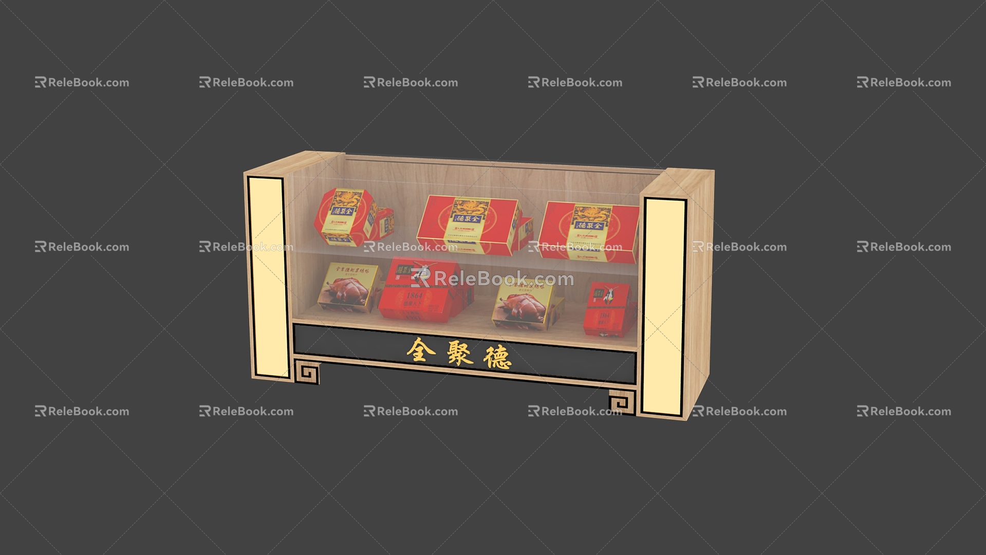 Chinese food shop counter 3d model