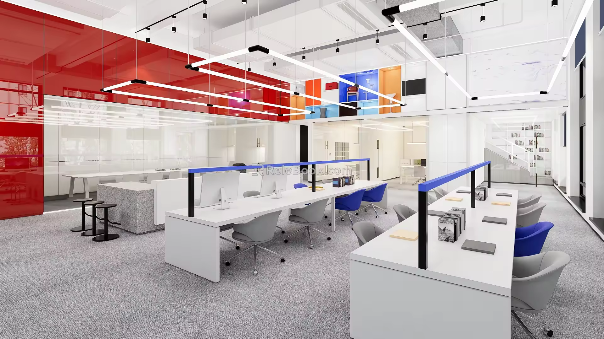 SU model of public office area 3d model