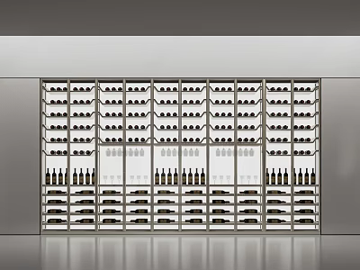 Modern Wine Cabinet with Glass Doors and Multiple Shelves for Wine Storage 3d model