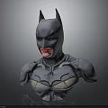 Detailed Batman Bust Sculpture With Gray Armor Mask And Chest Design Features