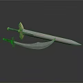 Medieval Sword And Scimitar With Ornate Hilt And Sharp Metal Blades
