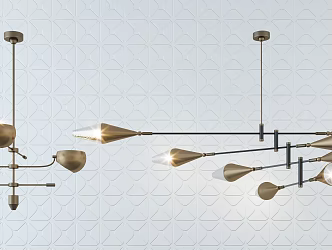 Post-modern chandelier stylish simple metal chandelier combination 3d model