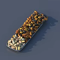 Garden Decor Long Metal Tray Filled With Mixed Colored Pebbles For Outdoor Use
