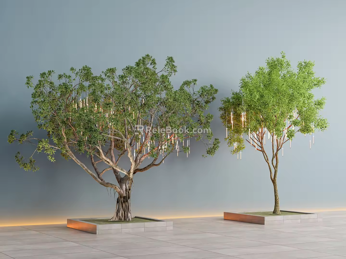 Arbor Landscape Big Tree Hanging Light Atmosphere Light Landscape Light Star Light Wishing Tree Ancient Tree 3d model