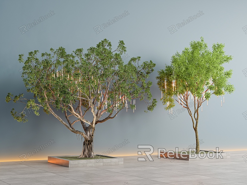 Arbor Landscape Big Tree Hanging Light Atmosphere Light Landscape Light Star Light Wishing Tree Ancient Tree model