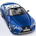 Blue Lexus Convertible Sports Car With Open Top And Luxurious Interior