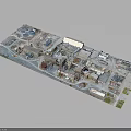 Detailed Architectural Building Master Plan With Multiple Structures Roads And Green Areas