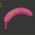 Ripe Yellow Banana with Black Spots Isolated on Dark Background with Reflection
