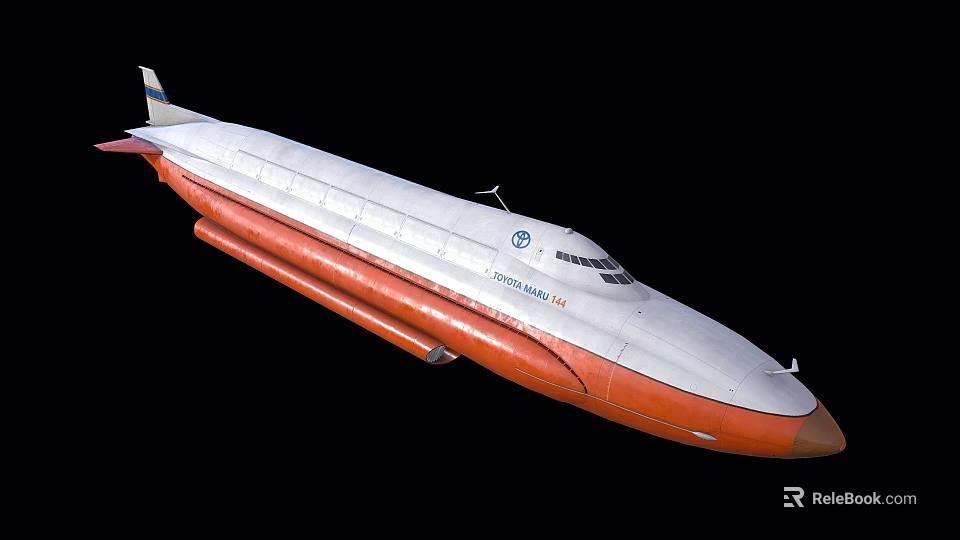Advanced Military Flying Weapon Project Haven White Orange Aircraft Design 3d model 