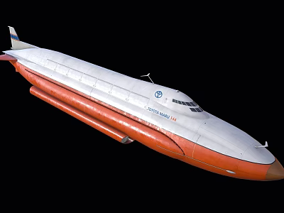 Advanced Military Flying Weapon Project Haven White Orange Aircraft Design 3d model