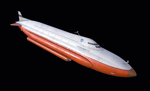 modern submarine-driven powered cargo submarine 3d model