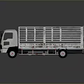 White Commercial Truck With Open Railed Cargo Bed And Front Design Features 3d model