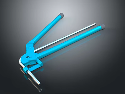 Blue Metal Clamp Tool With Long Handles And Adjustable Design For Hardware Work 3d model