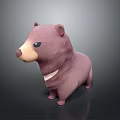 Cute Pink Bear Toy With White Collar And 3D Render Design