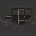 Classic Vintage Carriage With Golden Accents Roof Railings And Wooden Wheels