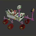 Mars Exploration Rover With Scientific Instruments Mechanical Arm And Large Wheels 3d model