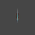 Mythical Ice Dagger with Blue Frost Blade Brown Leather Handle and Golden Accents