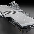 Modern Aircraft Carrier With Flight Deck Island Superstructure And Radar Systems 3d model