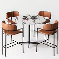 Modern Dining Table and Chair Combination Bar Chair High Stool Sofa Bar Chair Bar Table Round Table Tableware Ornaments 3d model