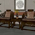 Casual table and chair combination 3d model