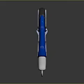 Futuristic Blue And White Weapon Design With Luminous Colored Components And Curved Structure