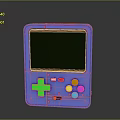 3D Rendered Blue Handheld Game Console With Green Directional Pad And Colorful Buttons