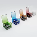 Stylish Modern Transparent Single Chairs in Various Colors for Interior Design 3d model