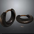 Vintage Style Copper Colored Hoop Earrings With Intricate Braided Surface Texture