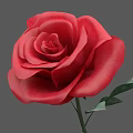 Stunning Red Rose Art Installation With Green Leaves And Realistic Petals