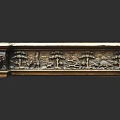 Classical Wooden Decorative Cabinet Featuring Intricate Carved Nature Scenes And Ornate Details