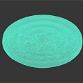 Antique Bronze Mirror Carved Sculpture with Intricate Decorative Patterns and Circular Design