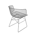 Modern Leisure Chair With Wireframe Structure Mesh Seat And Geometric Metal Legs