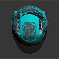Teal And Black Modern Helmet With Glossy Finish Sleek Design And Transparent Visor