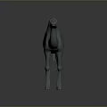 3D Rendered Camel Sculpture With Single Hump And Smooth Gray Surface On Dark Background