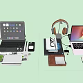 Computer Notebook Office Supplies 3d model